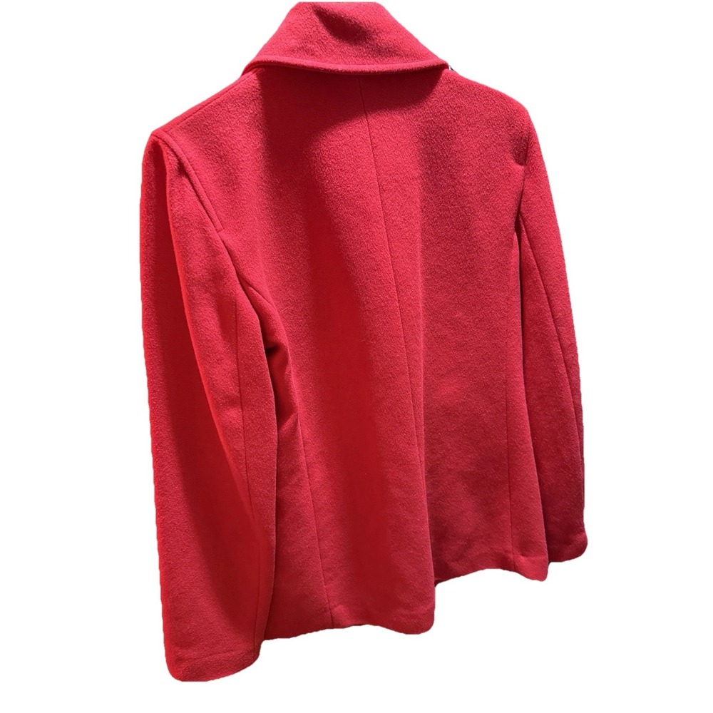 Barneys New York Luxury Red Wool Cashmere Peacoat Size 38 Made in Italy - Picture 9 of 9